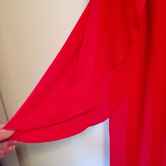 NWT I.N. Studio Size 16 Red Tulip Sleeve Sheath Dress - Picture 3 of 5